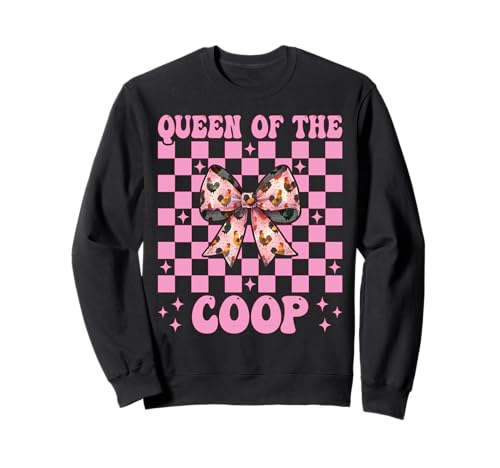 Lustiges Chicken Farm Farmer Chicken Girl Queen of The Coop Sweatshirt von Womens Coquette Bow Chicken Farmer Farming Gifts