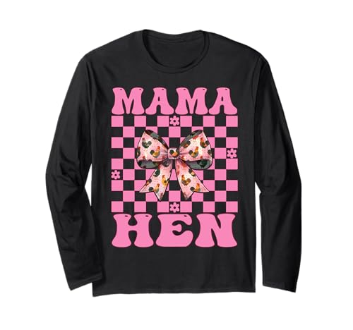 Mama Henne Huhn Mama Hühnerfarm Bauernhof Muttertag Langarmshirt von Womens Coquette Bow Chicken Farmer Farming Gifts