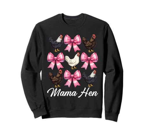 Mama Henne Huhn Mama Hühnerfarm Bauernhof Muttertag Sweatshirt von Womens Coquette Bow Chicken Farmer Farming Gifts