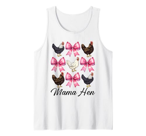 Mama Henne Huhn Mama Hühnerfarm Bauernhof Muttertag Tank Top von Womens Coquette Bow Chicken Farmer Farming Gifts