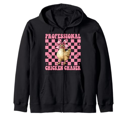 Profi Chicken Chaser Funny Chicken Farm Chicken Girl Kapuzenjacke von Womens Coquette Bow Chicken Farmer Farming Gifts