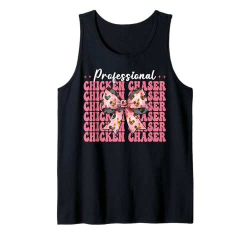 Profi Chicken Chaser Funny Chicken Farm Chicken Girl Tank Top von Womens Coquette Bow Chicken Farmer Farming Gifts