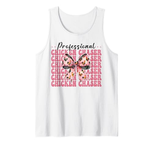 Profi Chicken Chaser Funny Chicken Farm Chicken Girl Tank Top von Womens Coquette Bow Chicken Farmer Farming Gifts