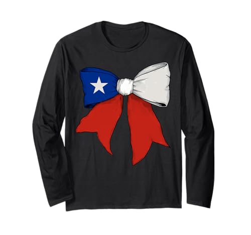 Schleifenband mit Chilenischer Flagge für Mädchen Langarmshirt Schleifenband mit Chilenischer Flagge für Mädchen Langarmshirt von Womens Coquette Bow Chile Heritage Flag Gifts