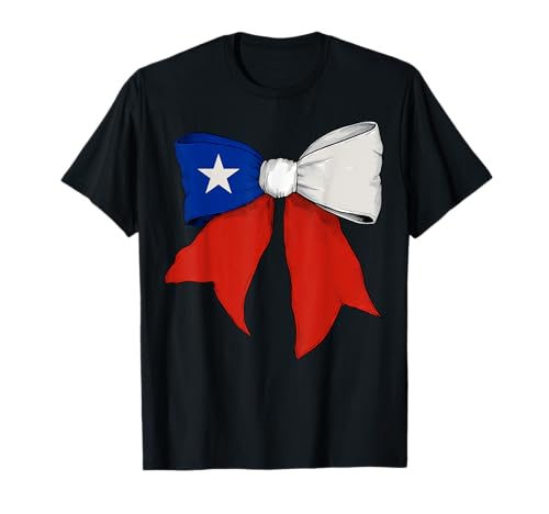 Schleifenband mit Chilenischer Flagge für Mädchen T-Shirt Schleifenband mit Chilenischer Flagge für Mädchen T-Shirt von Womens Coquette Bow Chile Heritage Flag Gifts