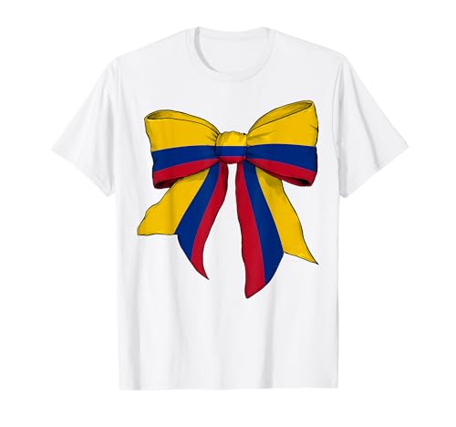 Kolumbien Kolumbien Pride Flagge Mädchen Kokette Schleife Band T-Shirt Kolumbien Kolumbien Pride Flagge Mädchen Kokette Schleife Band T-Shirt von Womens Coquette Bow Colombia Heritage Flag Gifts