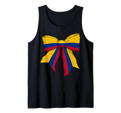 Kolumbien Kolumbien Pride Flagge Mädchen Kokette Schleife Band Tank Top Kolumbien Kolumbien Pride Flagge Mädchen Kokette Schleife Band Tank Top von Womens Coquette Bow Colombia Heritage Flag Gifts
