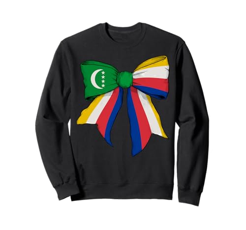 Kokettenschleifenband mit Flagge der Komoren für Mädchen Sweatshirt von Womens Coquette Bow Comoros Heritage Flag Gifts