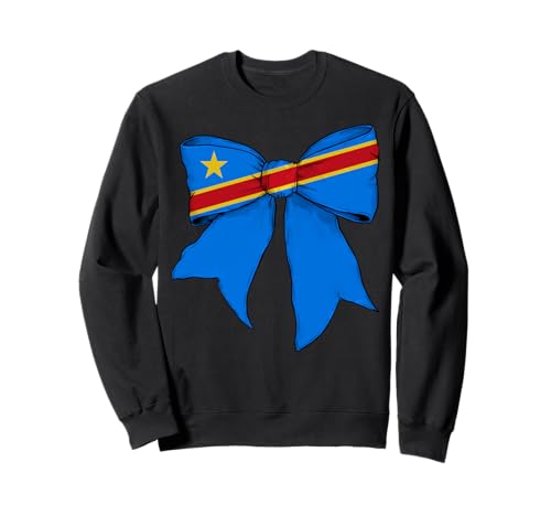 Kongo Kongo Kongolesische Flagge Mädchen Kokette Schleife Band Sweatshirt Kongo Kongo Kongolesische Flagge Mädchen Kokette Schleife Band Sweatshirt von Womens Coquette Bow Congo Heritage Flag Gifts