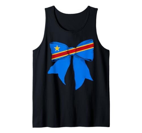 Kongo Kongo Kongolesische Flagge Mädchen Kokette Schleife Band Tank Top Kongo Kongo Kongolesische Flagge Mädchen Kokette Schleife Band Tank Top von Womens Coquette Bow Congo Heritage Flag Gifts