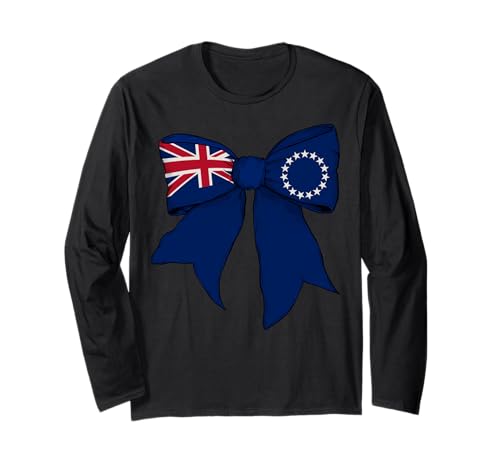 Cookinseln Cook Islander Pride Flag Coquette Bow für Mädchen Langarmshirt Cookinseln Cook Islander Pride Flag Coquette Bow für Mädchen Langarmshirt von Womens Coquette Bow Cook Islands Heritage Gifts