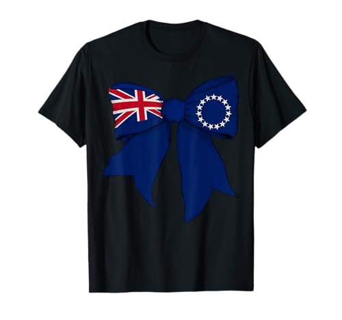 Cookinseln Cook Islander Pride Flag Coquette Bow für Mädchen T-Shirt Cookinseln Cook Islander Pride Flag Coquette Bow für Mädchen T-Shirt von Womens Coquette Bow Cook Islands Heritage Gifts
