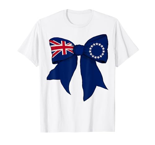 Cookinseln Cook Islander Pride Flag Coquette Bow für Mädchen T-Shirt Cookinseln Cook Islander Pride Flag Coquette Bow für Mädchen T-Shirt von Womens Coquette Bow Cook Islands Heritage Gifts