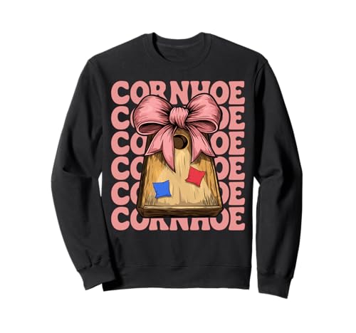 Cornhoe Cornhole Player Sitzsack Mädchen Rosa Kokette Schleife Sweatshirt von Womens Coquette Bow Cornhole Player Gifts