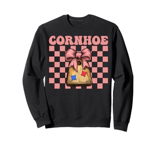 Cornhoe Cornhole Player Sitzsack Mädchen Rosa Kokette Schleife Sweatshirt von Womens Coquette Bow Cornhole Player Gifts