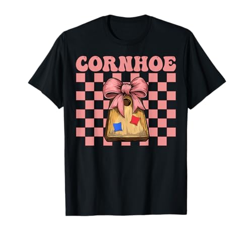 Cornhoe Cornhole Player Sitzsack Mädchen Rosa Kokette Schleife T-Shirt von Womens Coquette Bow Cornhole Player Gifts