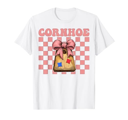 Cornhoe Cornhole Player Sitzsack Mädchen Rosa Kokette Schleife T-Shirt von Womens Coquette Bow Cornhole Player Gifts