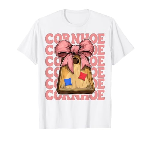 Cornhoe Cornhole Player Sitzsack Mädchen Rosa Kokette Schleife T-Shirt von Womens Coquette Bow Cornhole Player Gifts