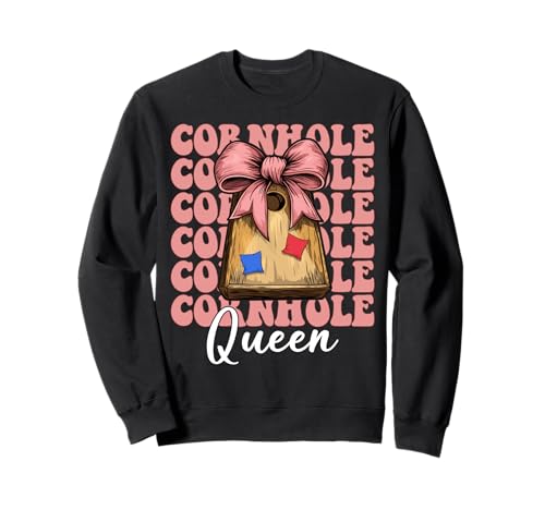 Cornhole Queen Cornhole Player Sitzsack Mädchen Mama Kokette Sweatshirt von Womens Coquette Bow Cornhole Player Gifts