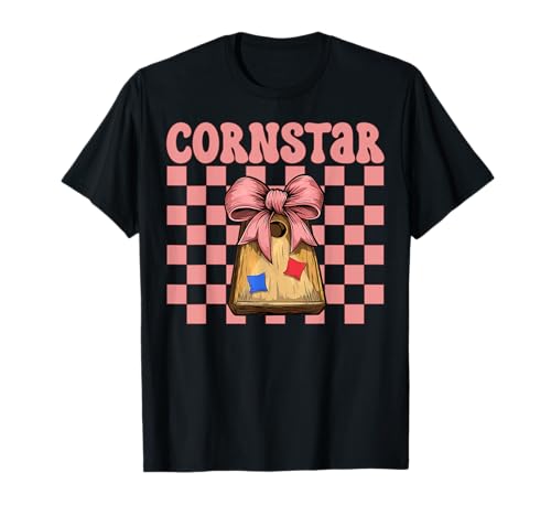 Cornstar Cornhole Player Sitzsack Mädchen Rosa Kokette Schleife T-Shirt von Womens Coquette Bow Cornhole Player Gifts