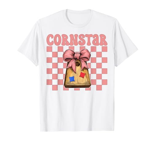 Cornstar Cornhole Player Sitzsack Mädchen Rosa Kokette Schleife T-Shirt von Womens Coquette Bow Cornhole Player Gifts