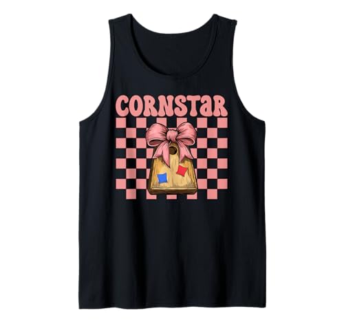 Cornstar Cornhole Player Sitzsack Mädchen Rosa Kokette Schleife Tank Top von Womens Coquette Bow Cornhole Player Gifts