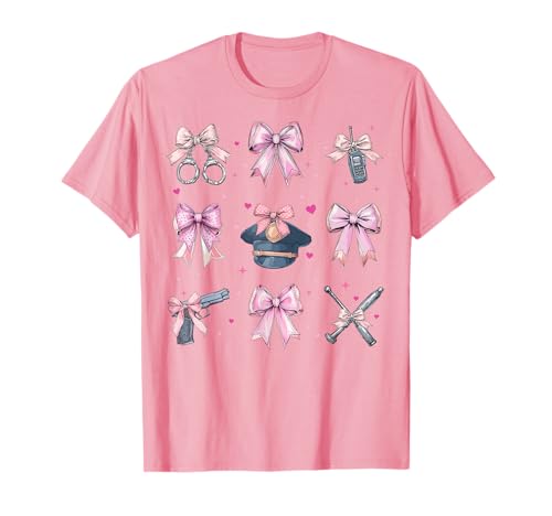 Strafvollzugsbeamter, Mädchen, Kokettenschleife, Rosa T-Shirt Strafvollzugsbeamter, Mädchen, Kokettenschleife, Rosa T-Shirt von Womens Coquette Bow Correctional Officer Gifts
