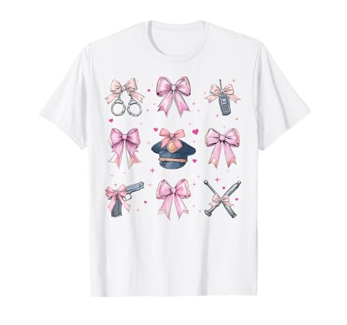 Strafvollzugsbeamter, Mädchen, Kokettenschleife, Rosa T-Shirt Strafvollzugsbeamter, Mädchen, Kokettenschleife, Rosa T-Shirt von Womens Coquette Bow Correctional Officer Gifts