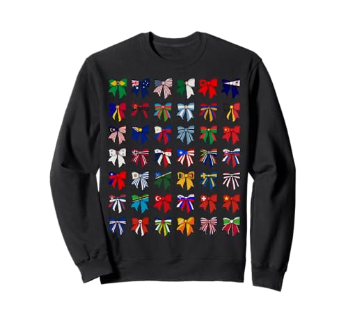 Flaggen der Welt Internationale Länderflaggen Mädchen Kokette Sweatshirt Flaggen der Welt Internationale Länderflaggen Mädchen Kokette Sweatshirt von Womens Coquette Bow Country Flag Gifts