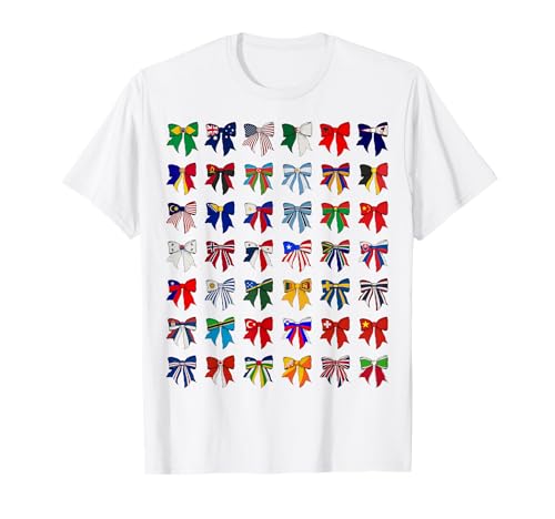 Flaggen der Welt Internationale Länderflaggen Mädchen Kokette T-Shirt Flaggen der Welt Internationale Länderflaggen Mädchen Kokette T-Shirt von Womens Coquette Bow Country Flag Gifts