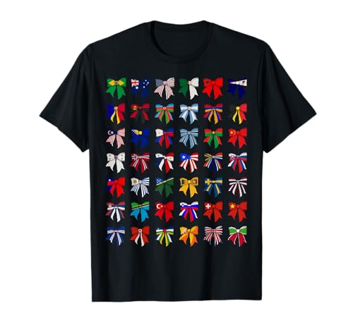 Flaggen der Welt Internationale Länderflaggen Mädchen Kokette T-Shirt Flaggen der Welt Internationale Länderflaggen Mädchen Kokette T-Shirt von Womens Coquette Bow Country Flag Gifts