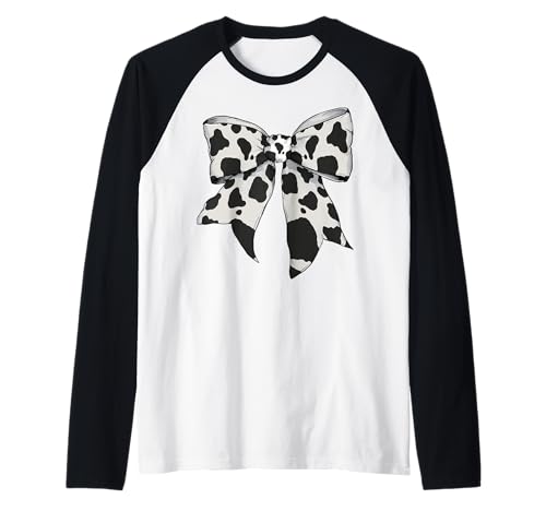 Kuhhautmuster Kuhbauer Kostüm Mädchen Kokette Schleife Raglan Kuhhautmuster Kuhbauer Kostüm Mädchen Kokette Schleife Raglan von Womens Coquette Bow Cow Farmer Farming Gifts