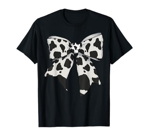 Kuhhautmuster Kuhbauer Kostüm Mädchen Kokette Schleife T-Shirt Kuhhautmuster Kuhbauer Kostüm Mädchen Kokette Schleife T-Shirt von Womens Coquette Bow Cow Farmer Farming Gifts