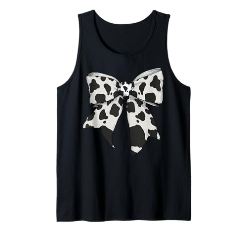 Kuhhautmuster Kuhbauer Kostüm Mädchen Kokette Schleife Tank Top Kuhhautmuster Kuhbauer Kostüm Mädchen Kokette Schleife Tank Top von Womens Coquette Bow Cow Farmer Farming Gifts