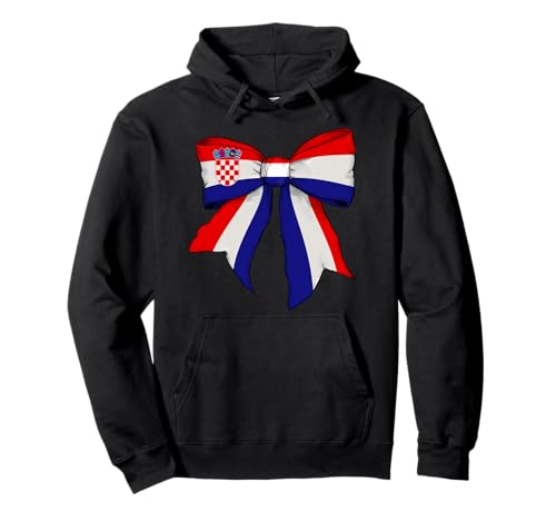 Kroatien Kroatien Stolz Flagge Mädchen Kokette Schleife Band Pullover Hoodie von Womens Coquette Bow Croatia Heritage Flag Gifts