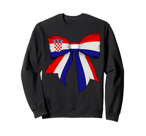 Kroatien Kroatien Stolz Flagge Mädchen Kokette Schleife Band Sweatshirt Kroatien Kroatien Stolz Flagge Mädchen Kokette Schleife Band Sweatshirt von Womens Coquette Bow Croatia Heritage Flag Gifts