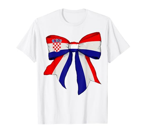 Kroatien Kroatien Stolz Flagge Mädchen Kokette Schleife Band T-Shirt Kroatien Kroatien Stolz Flagge Mädchen Kokette Schleife Band T-Shirt von Womens Coquette Bow Croatia Heritage Flag Gifts