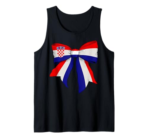 Kroatien Kroatien Stolz Flagge Mädchen Kokette Schleife Band Tank Top von Womens Coquette Bow Croatia Heritage Flag Gifts