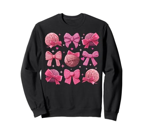 Häkeln Häkeln Stricken Mama Mädchen Kokette Schleife Sweatshirt Häkeln Häkeln Stricken Mama Mädchen Kokette Schleife Sweatshirt von Womens Coquette Bow Crocheting Crocheter Gifts