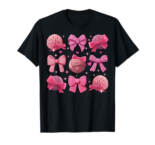 Häkeln Häkeln Stricken Mama Mädchen Kokette Schleife T-Shirt Häkeln Häkeln Stricken Mama Mädchen Kokette Schleife T-Shirt von Womens Coquette Bow Crocheting Crocheter Gifts