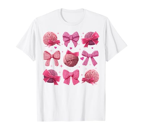 Häkeln Häkeln Stricken Mama Mädchen Kokette Schleife T-Shirt Häkeln Häkeln Stricken Mama Mädchen Kokette Schleife T-Shirt von Womens Coquette Bow Crocheting Crocheter Gifts