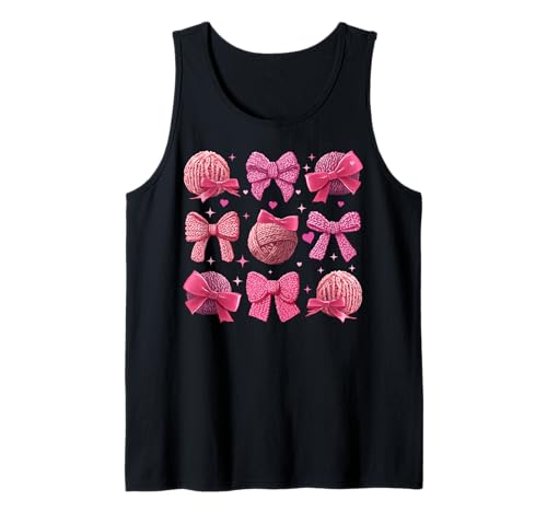 Häkeln Häkeln Stricken Mama Mädchen Kokette Schleife Tank Top Häkeln Häkeln Stricken Mama Mädchen Kokette Schleife Tank Top von Womens Coquette Bow Crocheting Crocheter Gifts