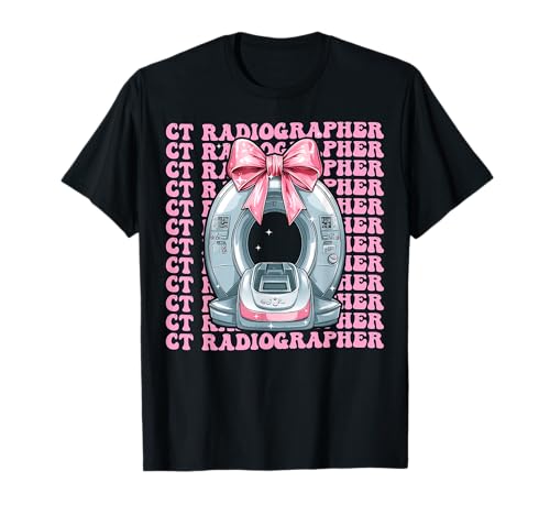 Katzenradiologe CT Tech Radiology Road Tech Mädchen-Kroketten-Bogen T-Shirt von Womens Coquette Bow Ct Radiographer CT Tech Gifts