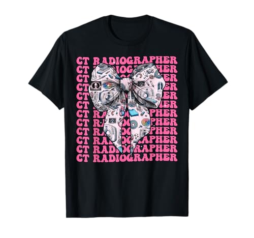 Katzenradiologe CT Tech Radiology Road Tech Mädchen-Kroketten-Bogen T-Shirt von Womens Coquette Bow Ct Radiographer CT Tech Gifts