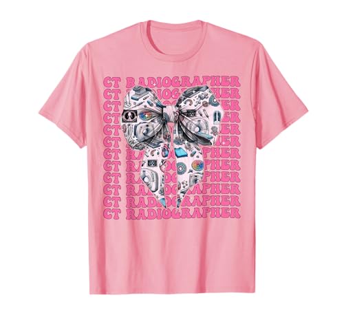 Katzenradiologe CT Tech Radiology Road Tech Mädchen-Kroketten-Bogen T-Shirt von Womens Coquette Bow Ct Radiographer CT Tech Gifts