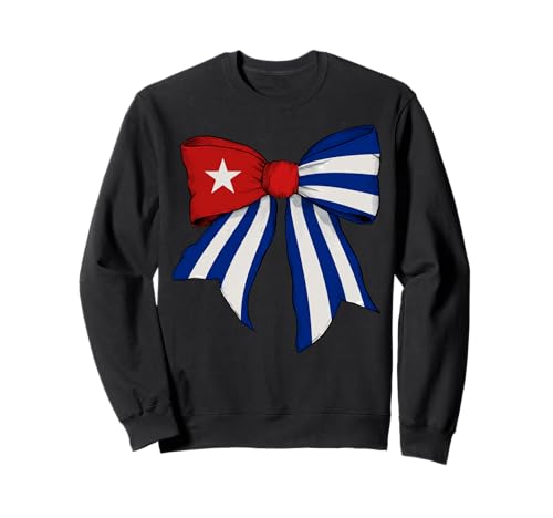 Kuba Kubanischer Stolz Flagge Mädchen Kokette Schleife Band Sweatshirt von Womens Coquette Bow Cuba Heritage Flag Gifts