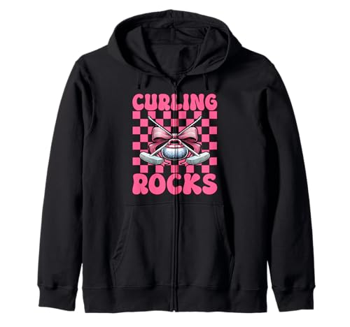 Curling Rocks Stone Player Kokettenbogen für Mädchen, Mama Kapuzenjacke von Womens Coquette Bow Curling Stone Player Gifts