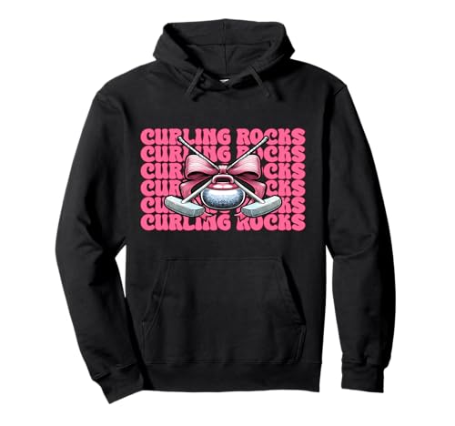 Curling Rocks Stone Player Kokettenbogen für Mädchen, Mama Pullover Hoodie von Womens Coquette Bow Curling Stone Player Gifts