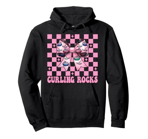 Curling Rocks Stone Player Kokettenbogen für Mädchen, Mama Pullover Hoodie von Womens Coquette Bow Curling Stone Player Gifts