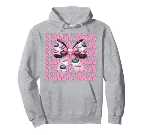 Curling Rocks Stone Player Kokettenbogen für Mädchen, Mama Pullover Hoodie von Womens Coquette Bow Curling Stone Player Gifts